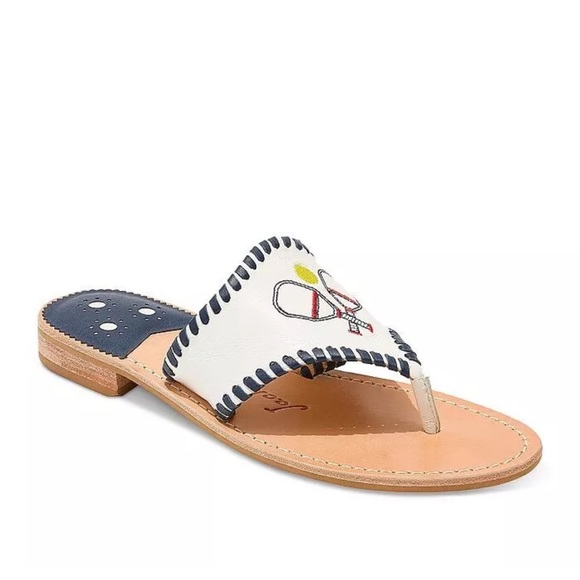 Jack Rogers Shoes - Jack Rogers "Pickleball" Embroidered Thong Sandals Size 9M NWOB